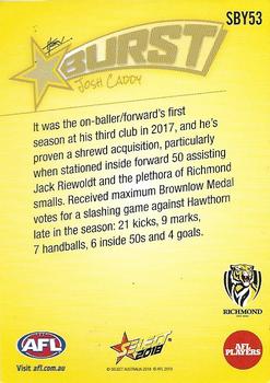 2018 Select Footy Stars - Starburst Caricatures Yellow #SBY53 Josh Caddy Back